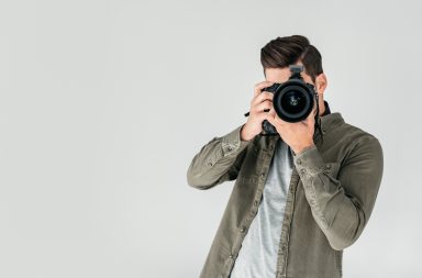 photographer posing in a rule of thirds position
