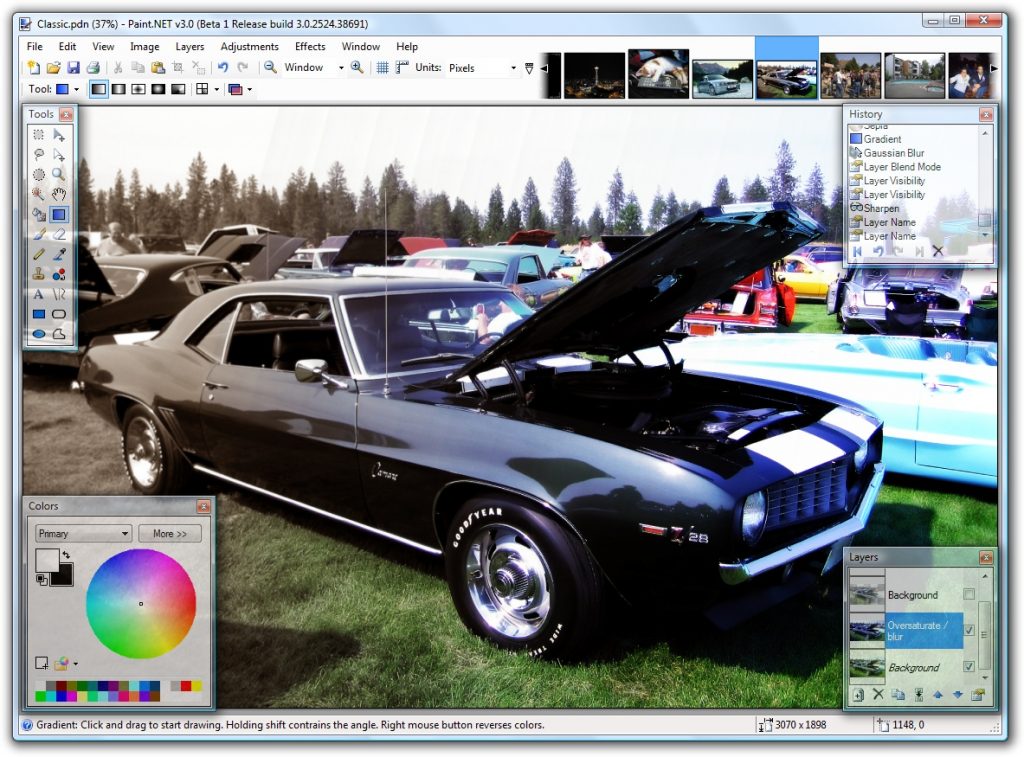 screenshot of Paint.NET photo editor 