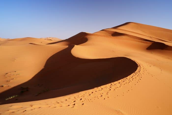 Sand dunes of the Sahara desert